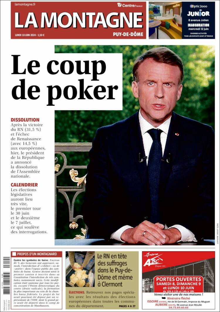Portada de La Montagne (Francia)