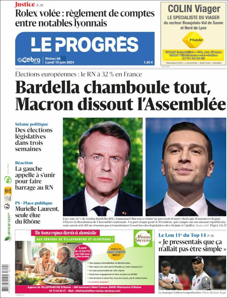 Portada de Progres de Fecamp (Francia)