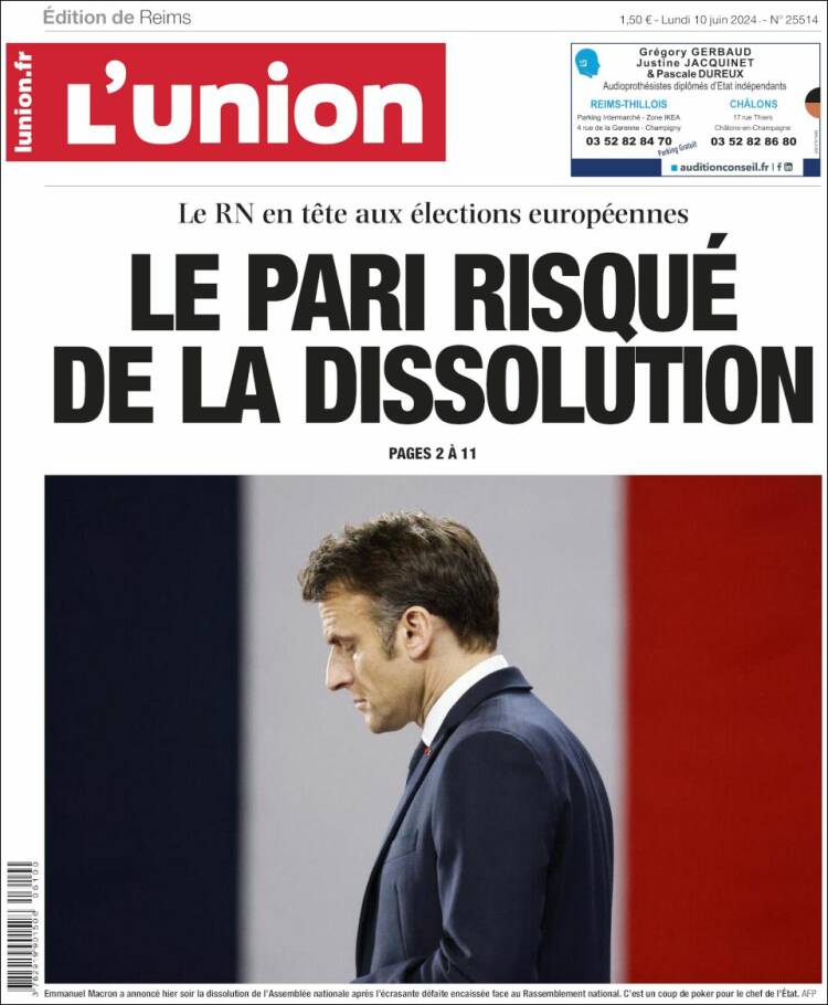 Portada de L'Union (Francia)
