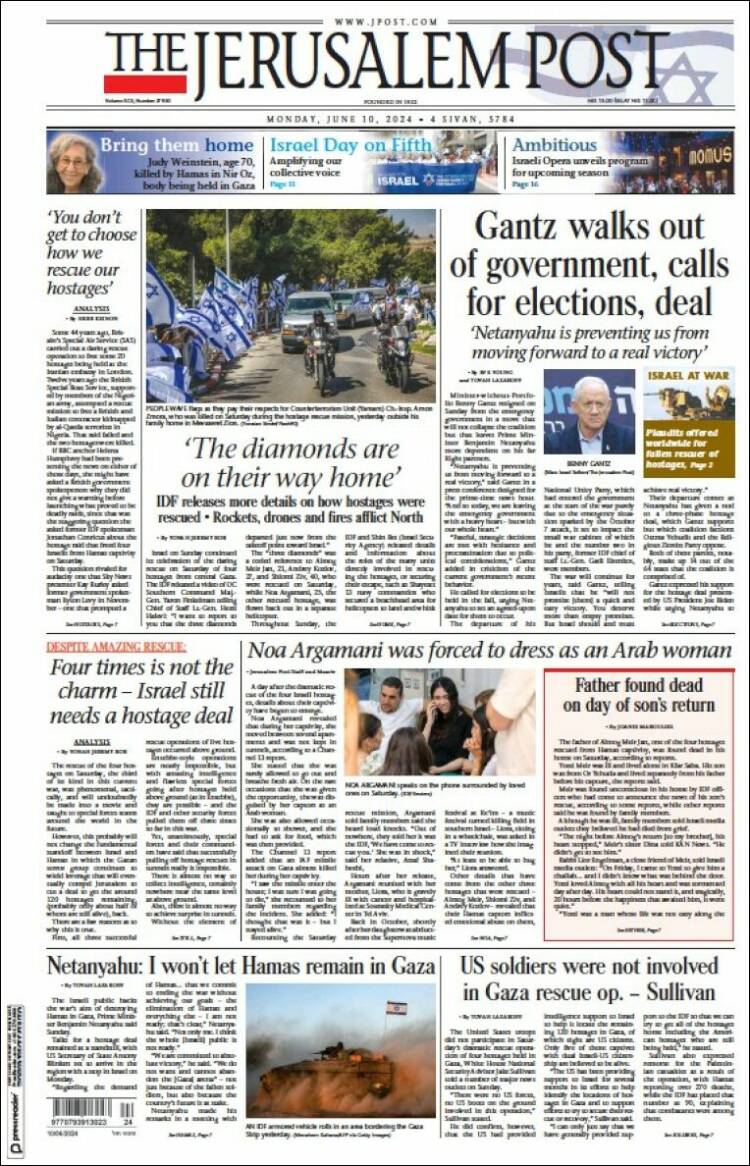 Portada de The Jerusalem Post (Israel)