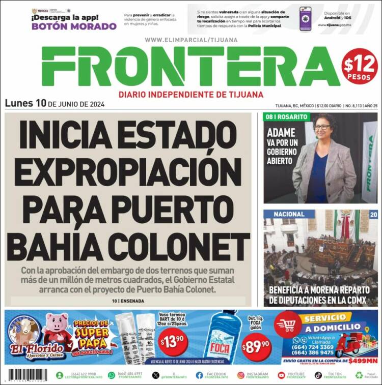 Portada de Frontera (M&eacute;xico)