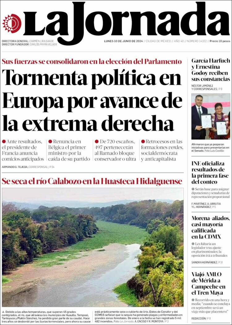 Portada de La Jornada (M&eacute;xico)