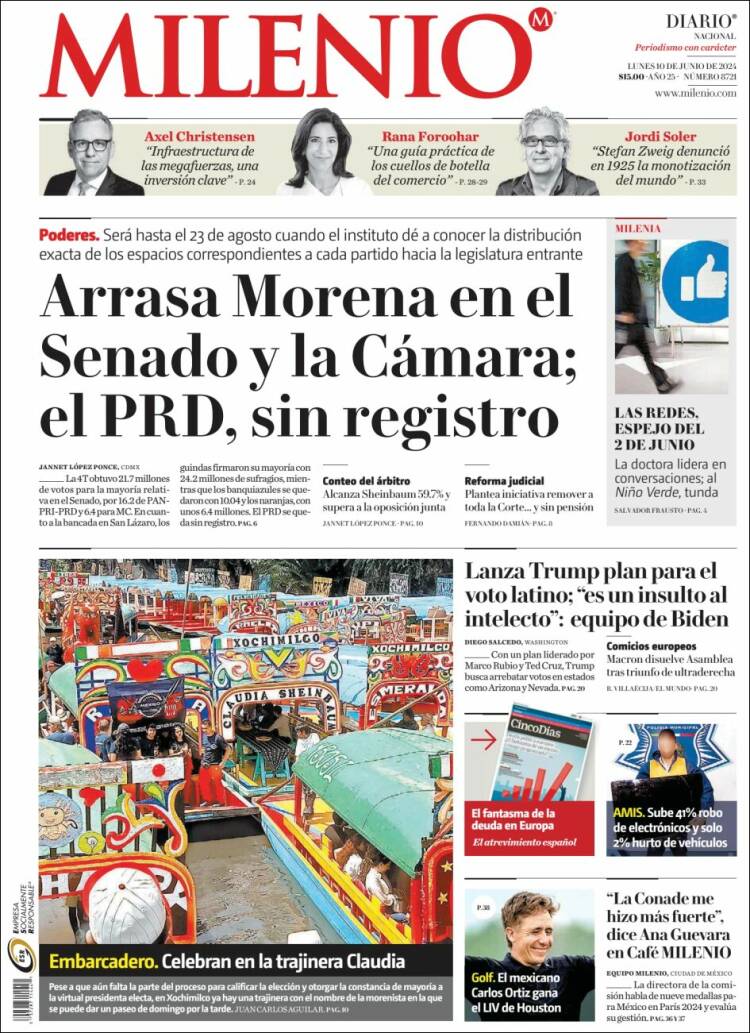 Portada de Milenio (M&eacute;xico)