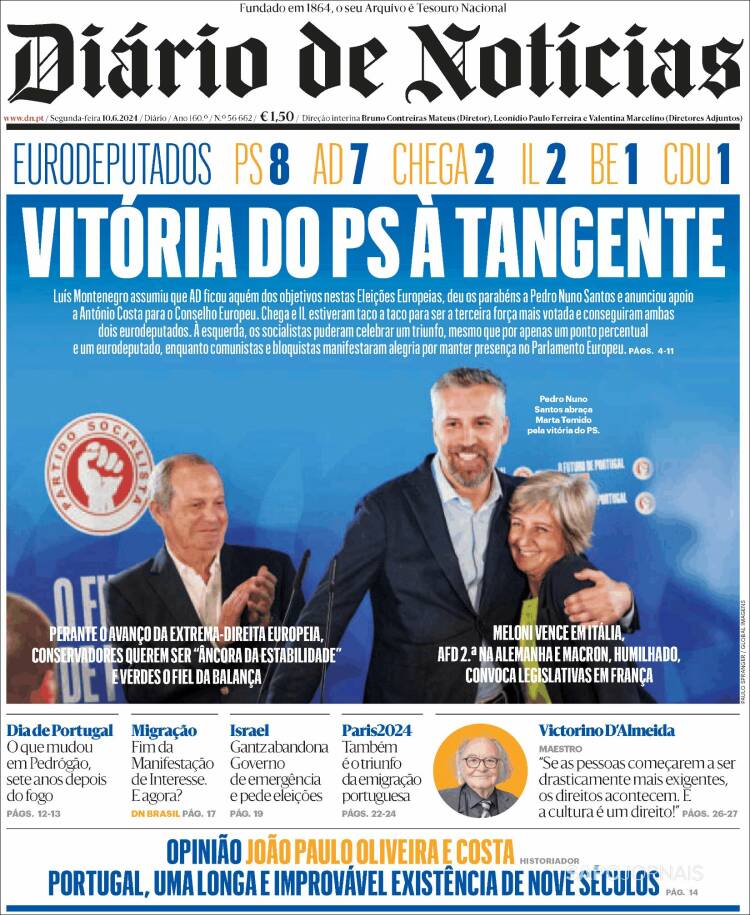 Portada de Diário de Noticias (Portugal)