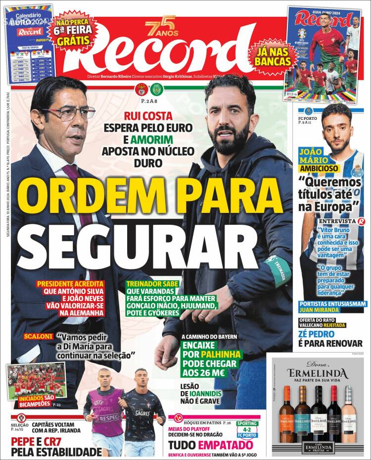 Portada de Jornal de Negócios (Portugal)