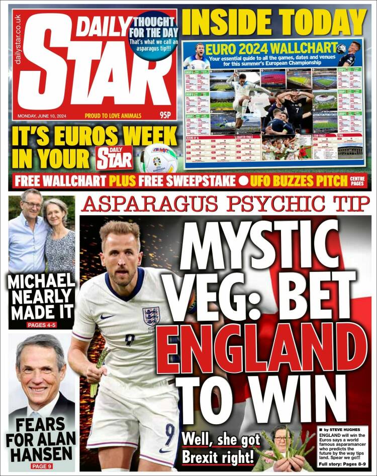 Portada de Daily Star (Reino Unido)