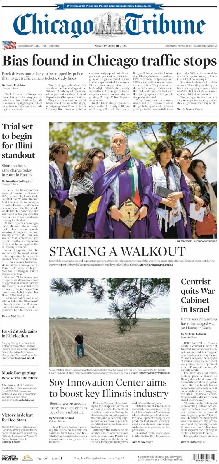 Portada de Chicago Tribune (USA)