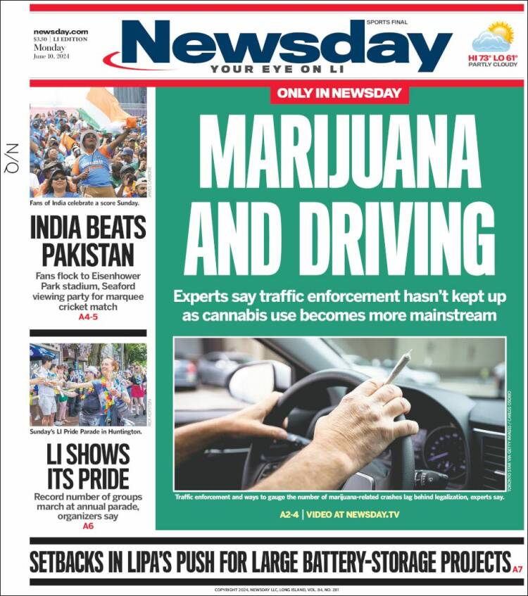 Portada de Newsday (USA)