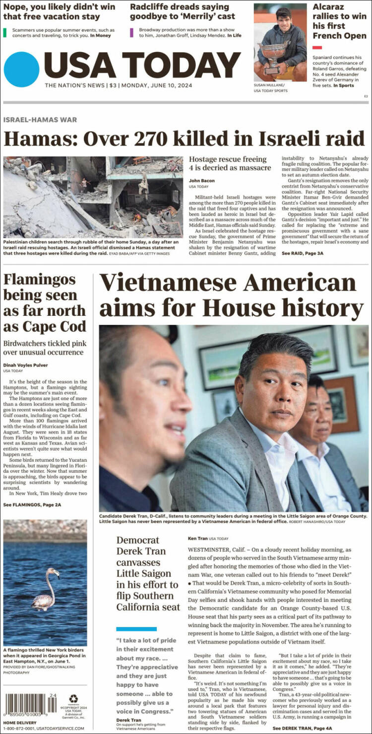 Portada de USA Today (USA)