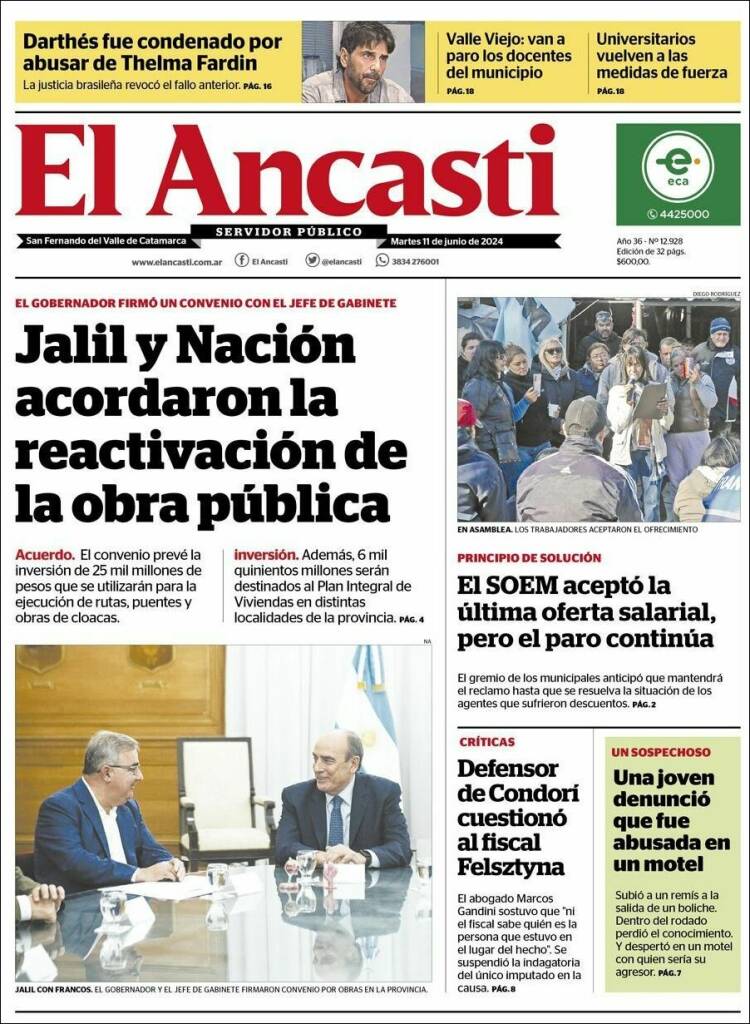 Portada de El Ancasti (Argentina)