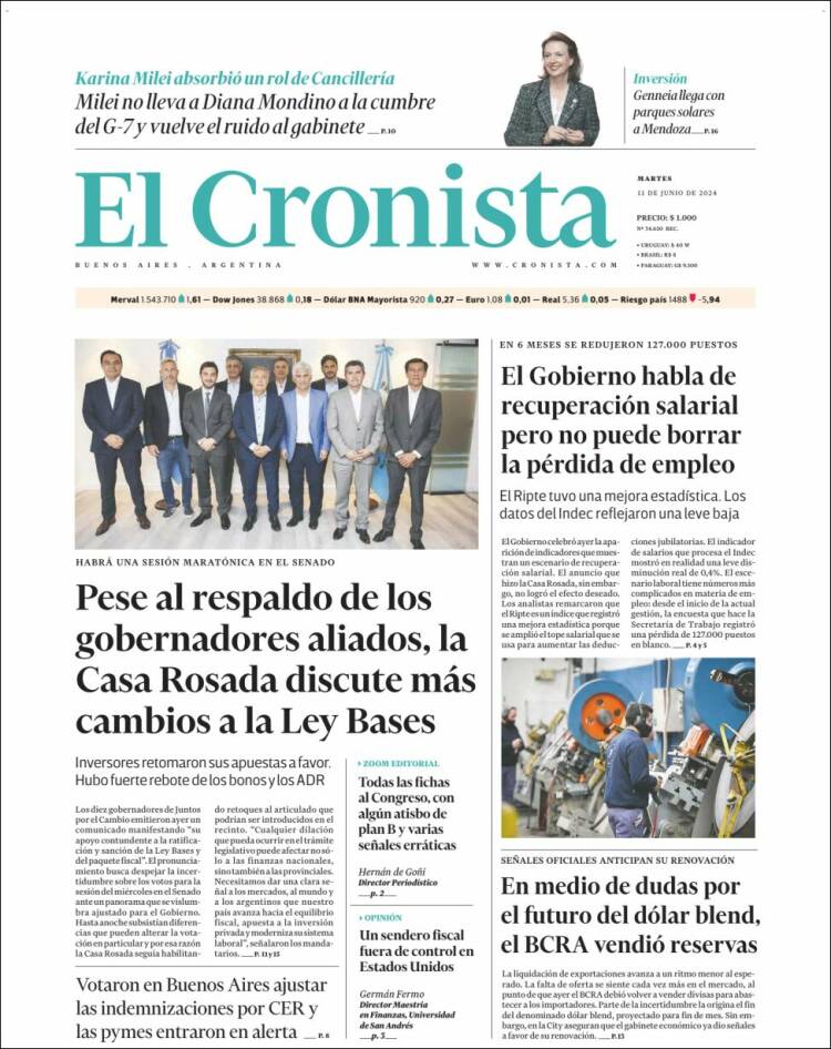 Portada de El Cronista Comercial (Argentina)