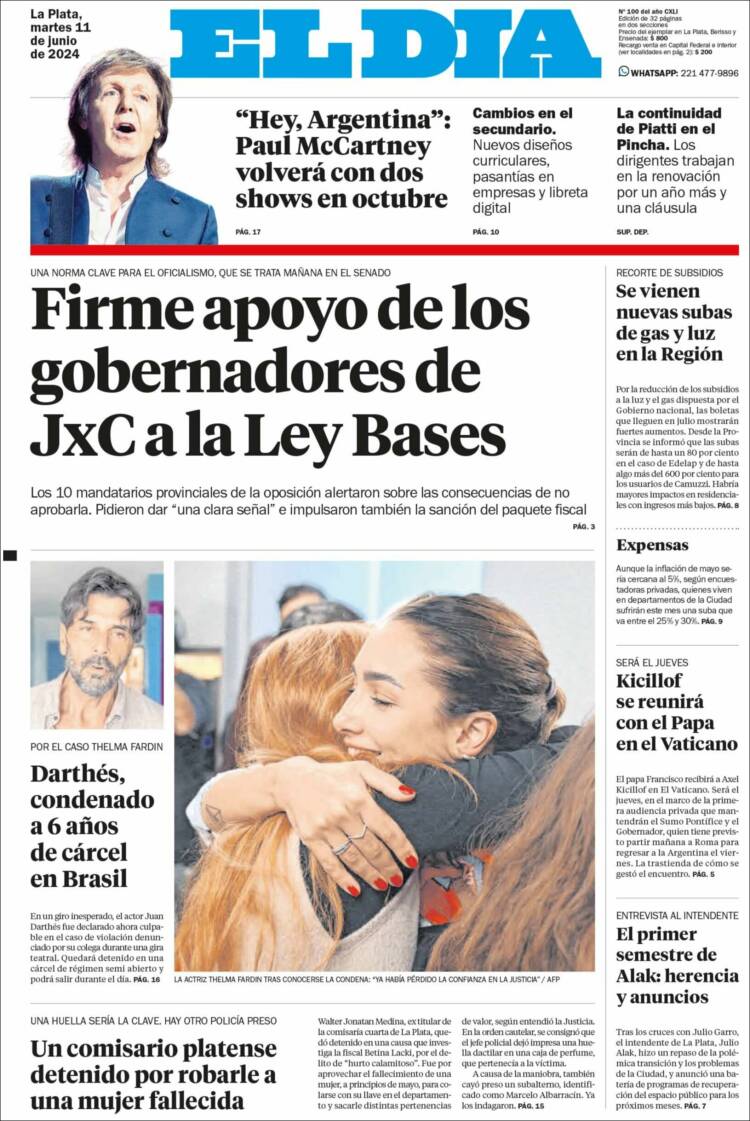 Portada de El Día de la Plata (Argentina)