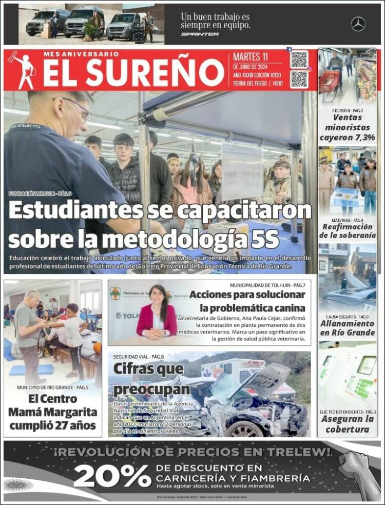 Portada de Diario El Sureño (Argentina)