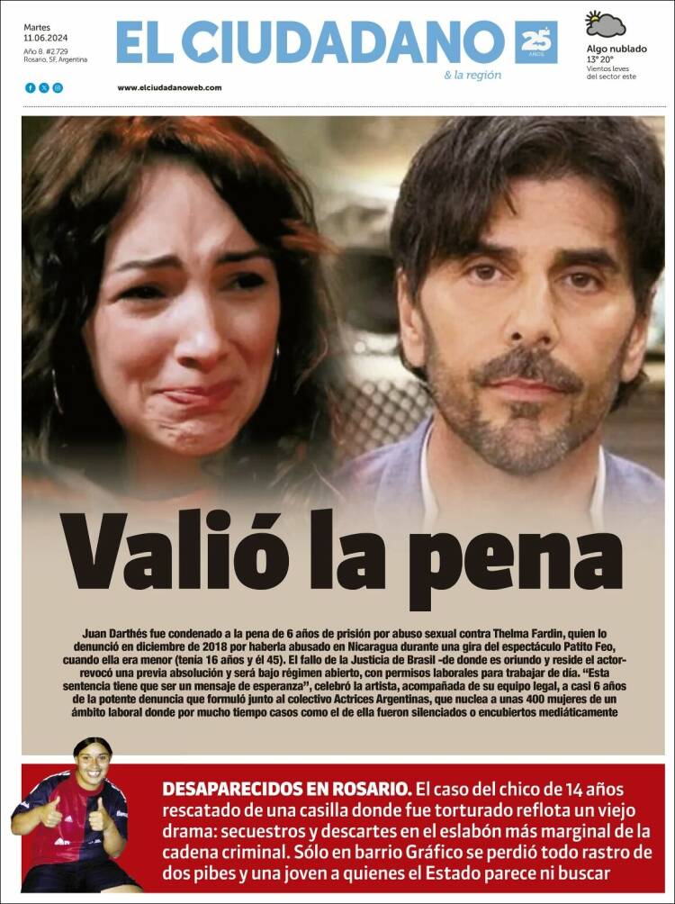 Portada de Diario El Ciudadano (Argentina)