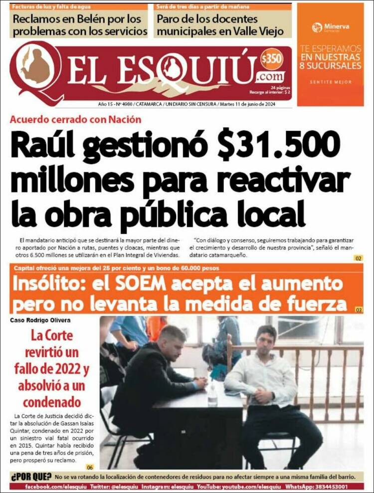 Portada de El Esquiu (Argentina)