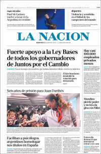 Portada de La Nación (Argentina)