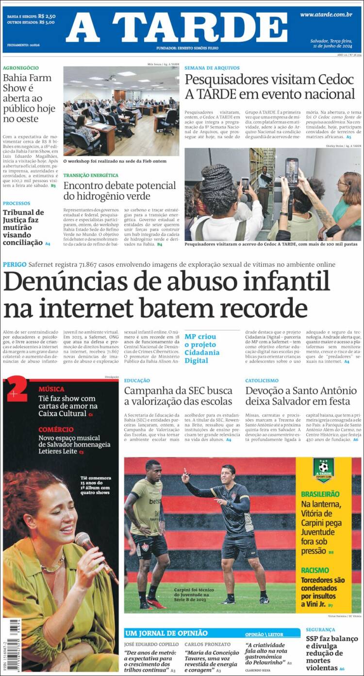 Portada de Diário A Tarde (Brasil)