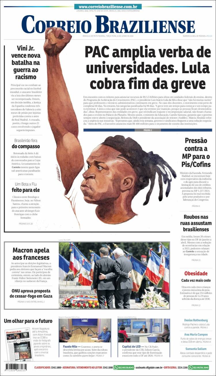 Portada de Correio Braziliense (Brasil)