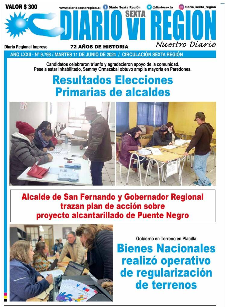 Portada de Diario VI Región (Chile)