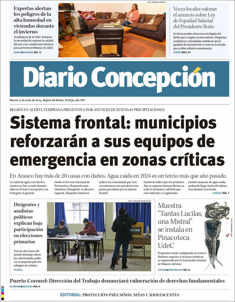 Portada de Diario de Concepción (Chile)