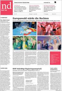 Portada de Neues Deutschland (Alemania)