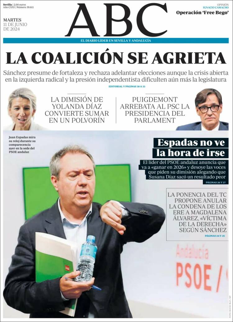 Portada de ABC - Sevilla (Espa&ntilde;a)