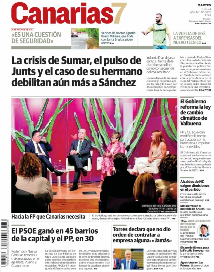 Portada de Canarias 7 (Espa&ntilde;a)