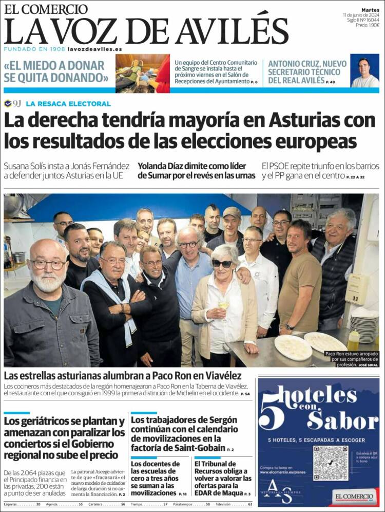 Portada de El Comercio - Avilés (Espa&ntilde;a)