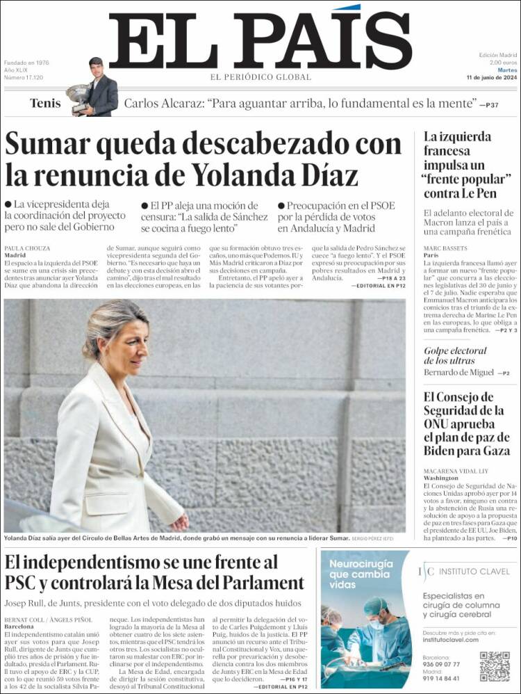 Portada de El País (Espa&ntilde;a)