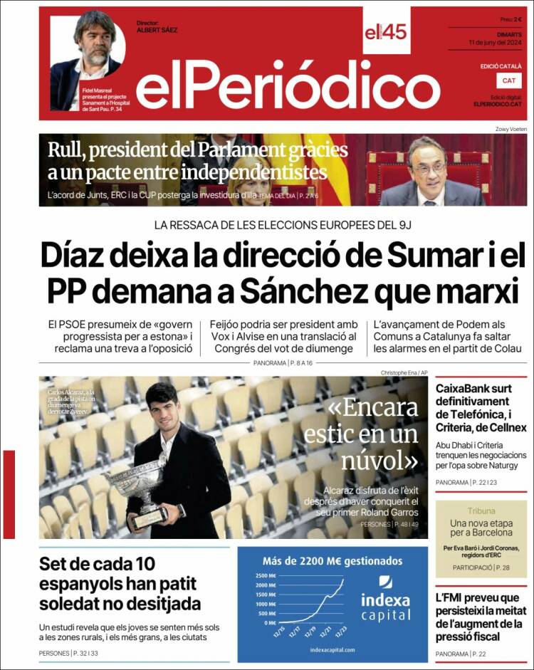 Portada de El Periódico de Catalunya (Espa&ntilde;a)