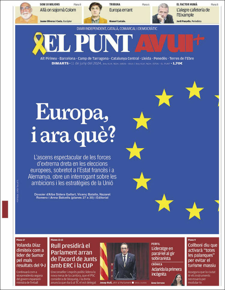 Portada de El Punt Avui (Espa&ntilde;a)