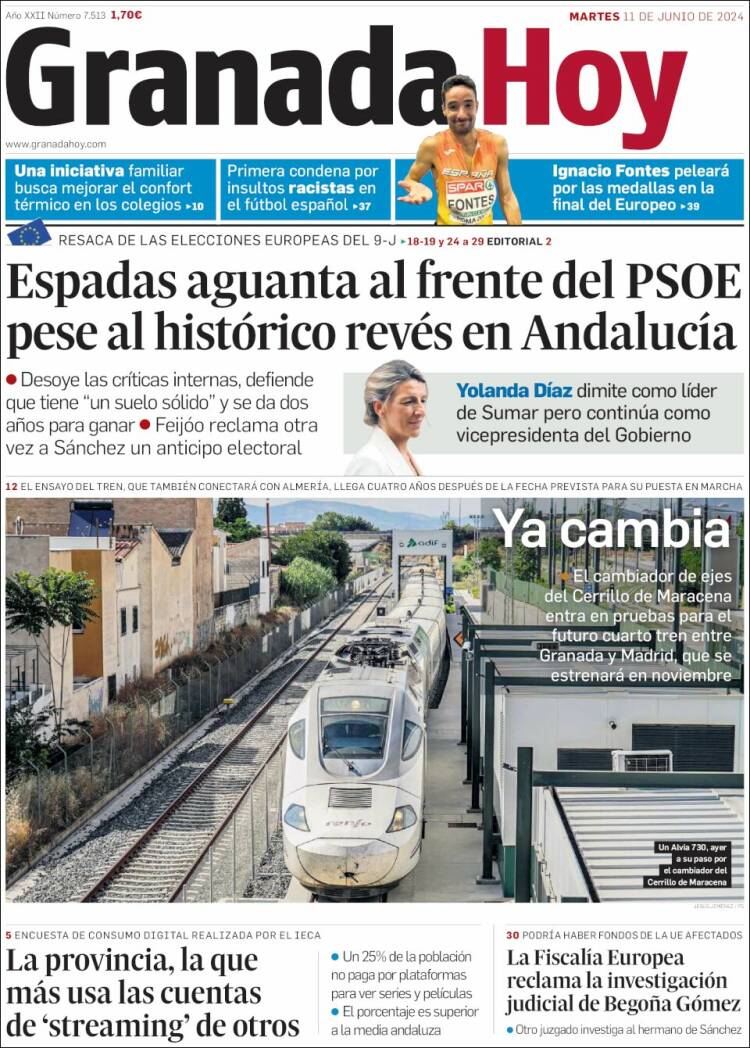 Portada de Granada Hoy (Espa&ntilde;a)