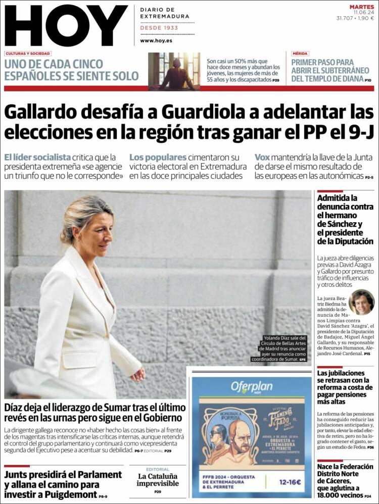 Portada de Hoy - Caceres (Espa&ntilde;a)