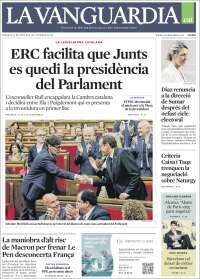 Portada de La Vanguardia (Espagne)