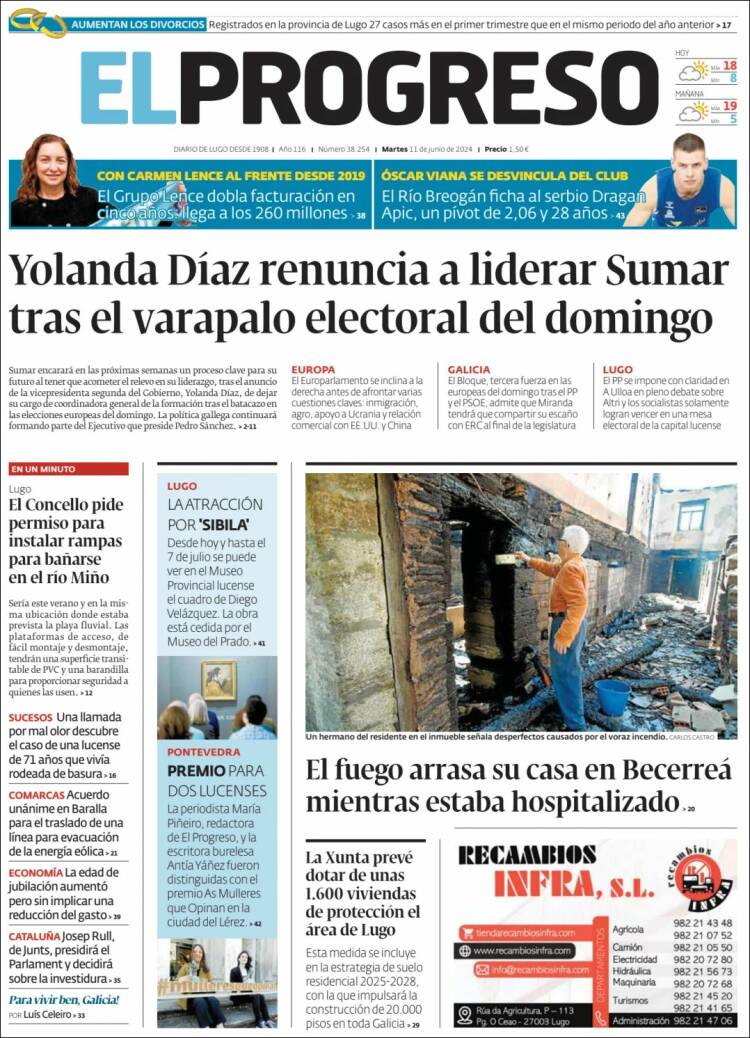 Portada de El Progreso (Espa&ntilde;a)