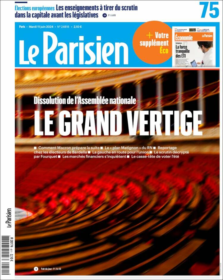 Portada de Le Parisien (Francia)