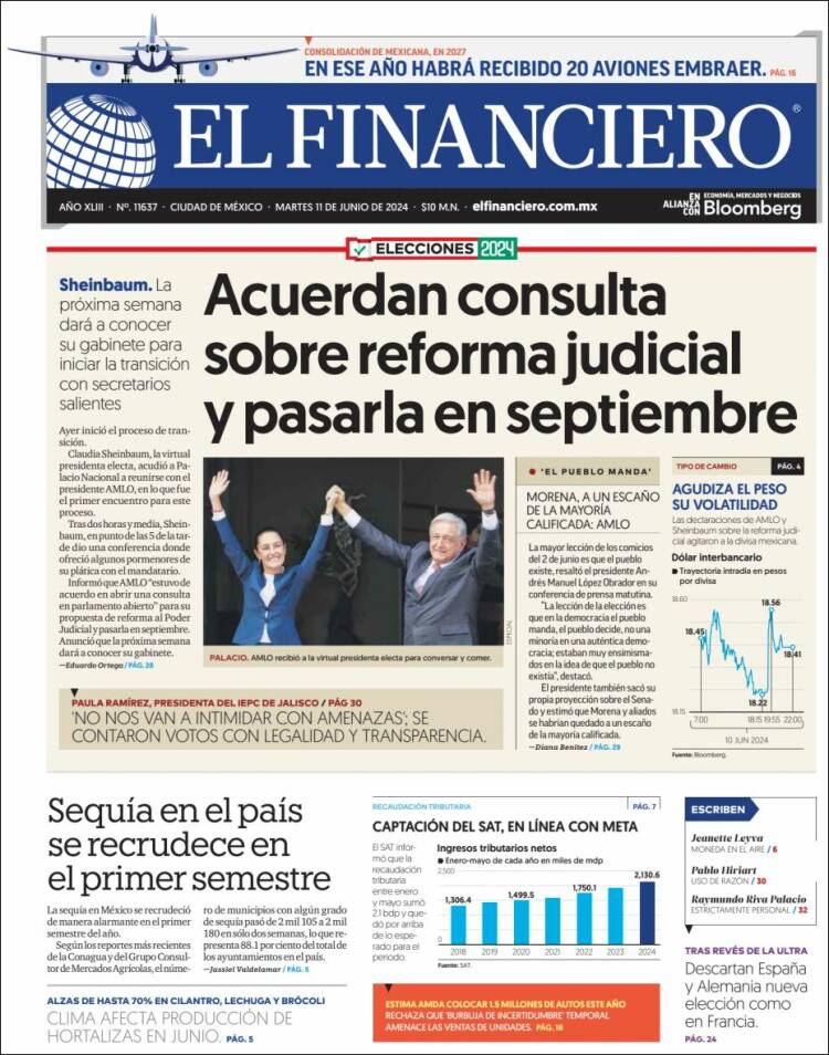 Portada de El Financiero (M&eacute;xico)