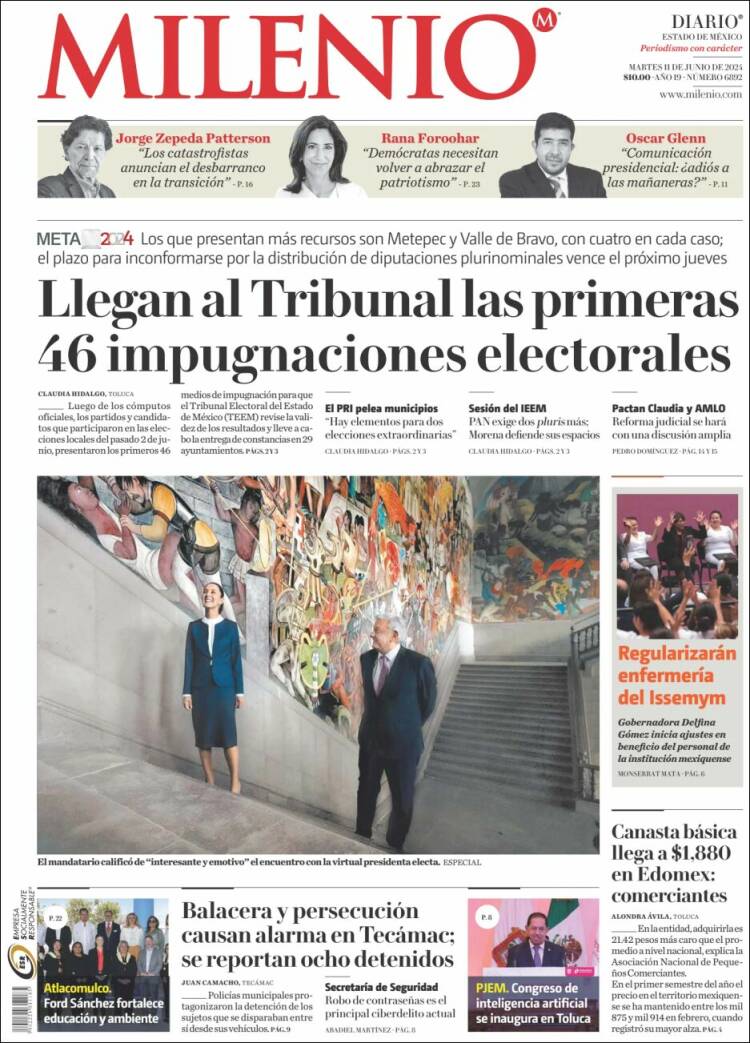 Portada de Milenio - Estado de México (M&eacute;xico)