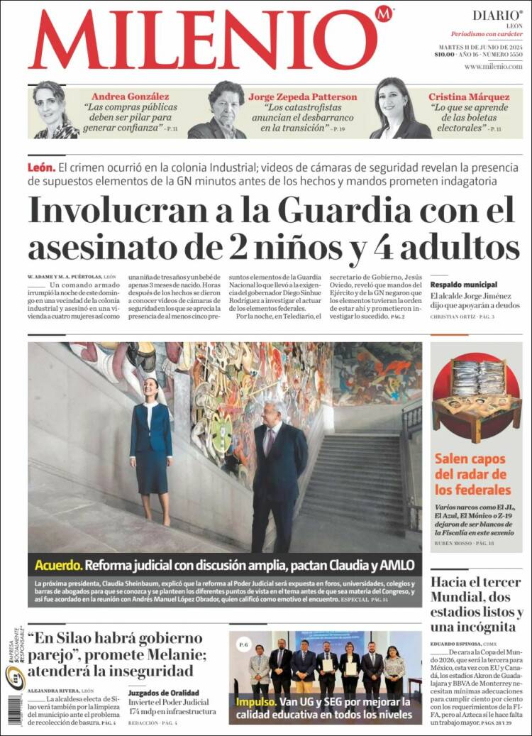 Portada de Milenio de León (M&eacute;xico)