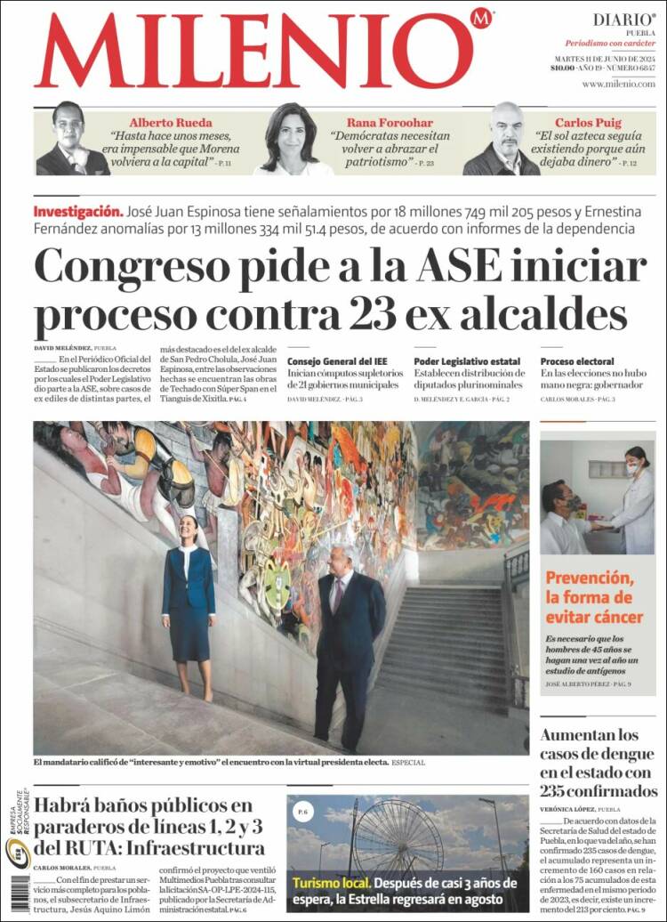 Portada de Milenio de Puebla (M&eacute;xico)