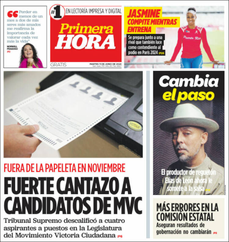 Portada de Primera Hora (Puerto Rico)