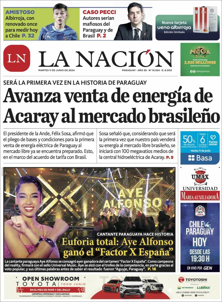 Portada de La Nación (Paraguay)