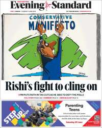 Portada de Evening Standard (Reino Unido)