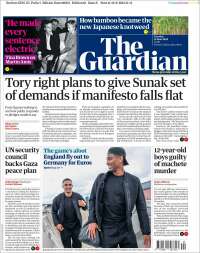 Portada de The Guardian (Reino Unido)
