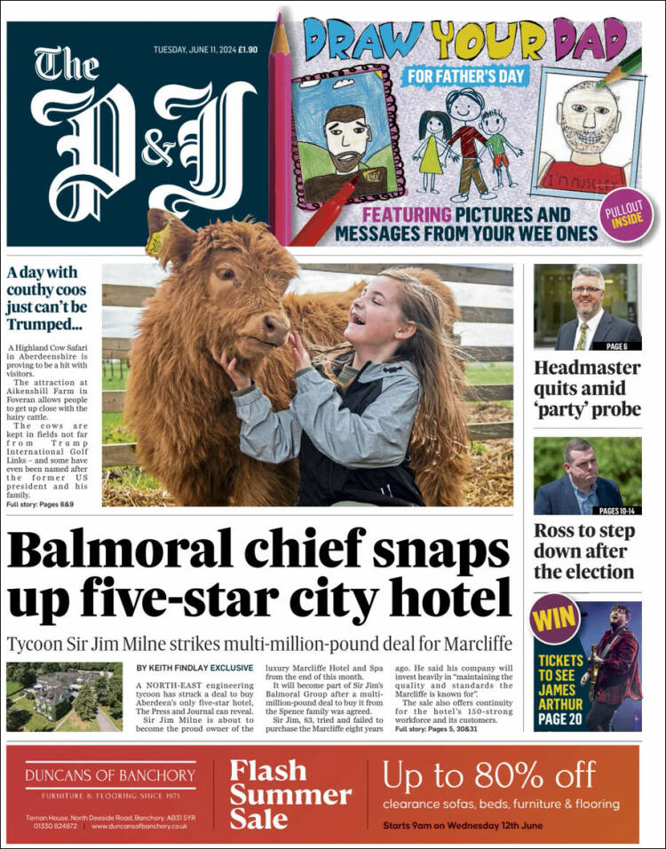 Portada de The Press and Journal (Reino Unido)