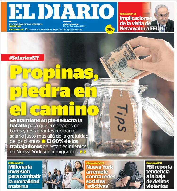 Portada de El Diario NY (USA)