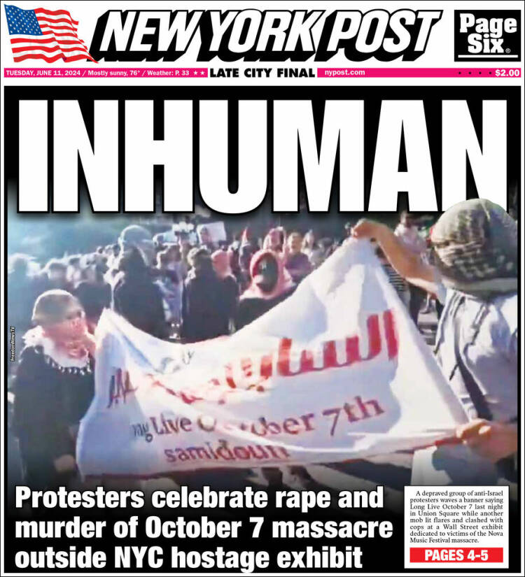 Portada de New York Post (USA)