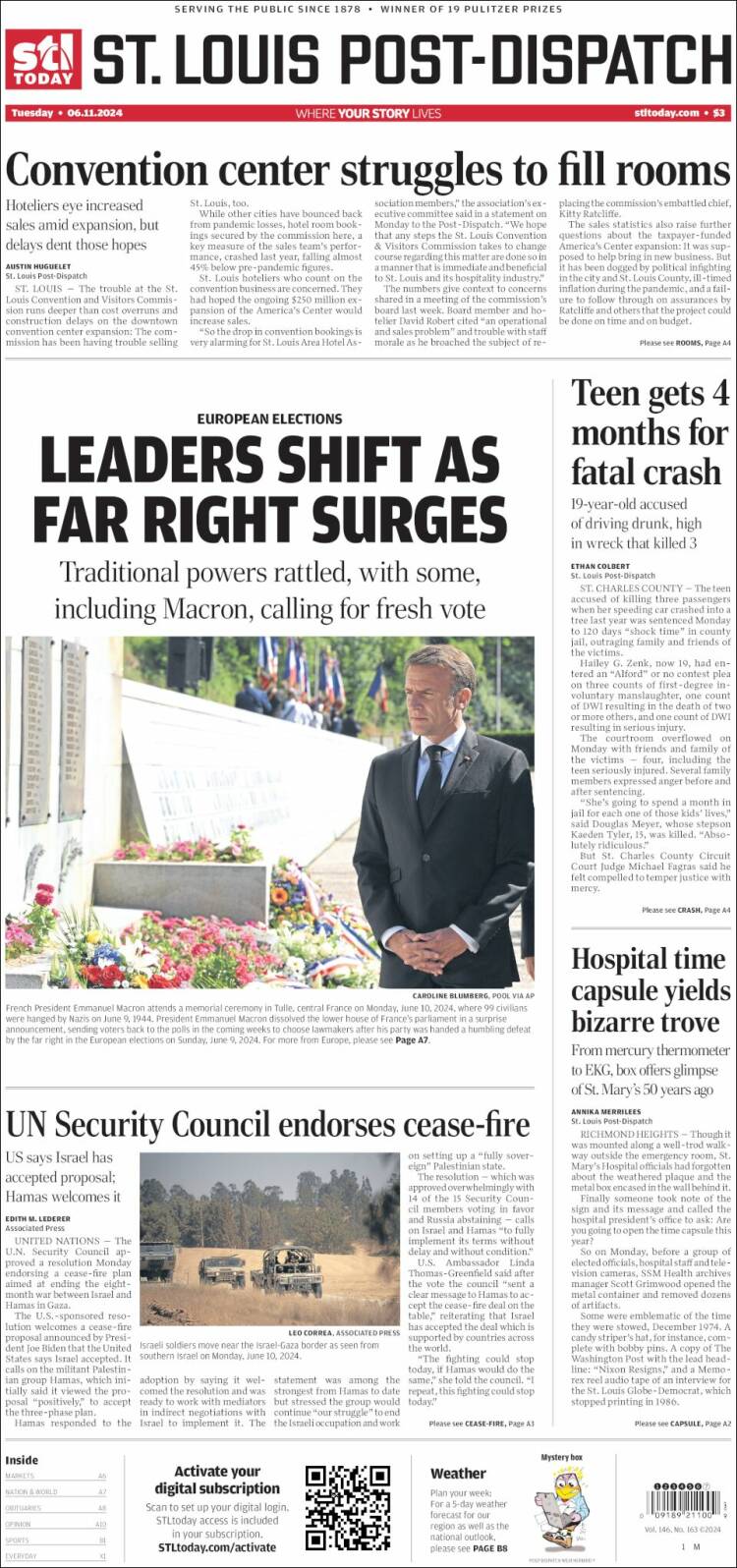 Portada de St. Louis Post-Dispatch (USA)