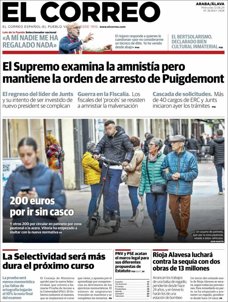 Portada de El Correo - Álava (España)