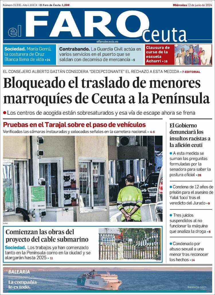 Portada de El Faro de Ceuta (España)